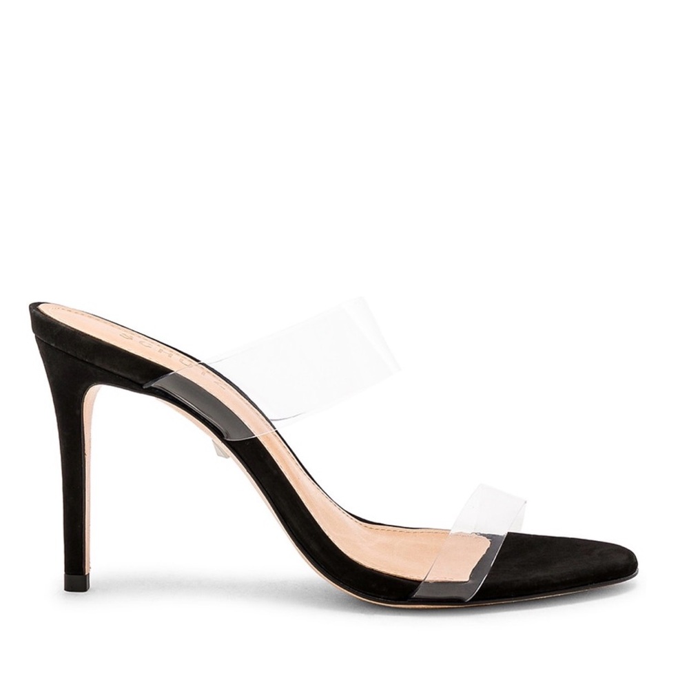 SCHUTZ Ariella Heel in Black and Transparente